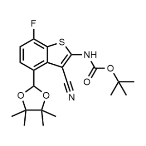 tert-Butyl (3-cyano-7-fluoro-4-(4,4,5,5-tetramethyl-1,3-dioxolan-2-yl)benzo[b]thiophen-2-yl)carbamate|CS-1046768