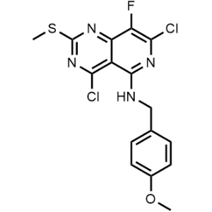 4,7-Dichloro-8-fluoro-N-(4-methoxybenzyl)-2-(methylthio)pyrido[4,3-d]pyrimidin-5-amine|CS-1048291