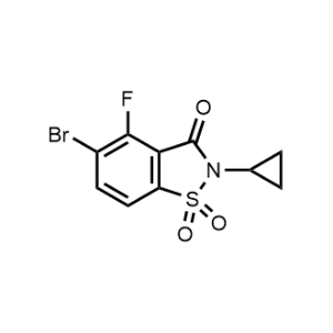5-Bromo-2-cyclopropyl-4-fluorobenzo[d]isothiazol-3(2H)-one 1,1-dioxide|CS-1050635