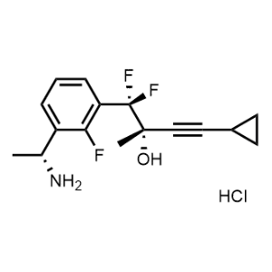 (S)-1-(3-((R)-1-Aminoethyl)-2-fluorophenyl)-4-cyclopropyl-1,1-difluoro-2-methylbut-3-yn-2-ol hydrochloride|CS-1050854