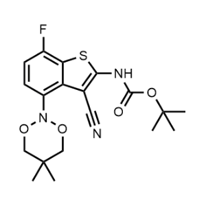 tert-Butyl (3-cyano-4-(5,5-dimethyl-1,3,2-dioxazinan-2-yl)-7-fluorobenzo[b]thiophen-2-yl)carbamate|CS-1053384