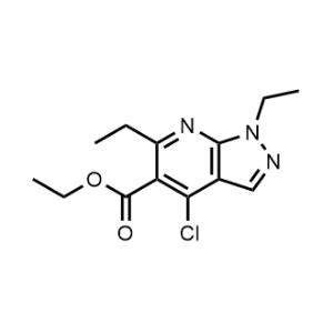 Ethyl 4-chloro-1,6-diethyl-1H-pyrazolo[3,4-b]pyridine-5-carboxylate|CS-1055280