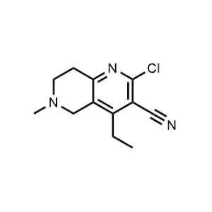 2-Chloro-4-ethyl-6-methyl-5,6,7,8-tetrahydro-1,6-naphthyridine-3-carbonitrile|CS-1055401