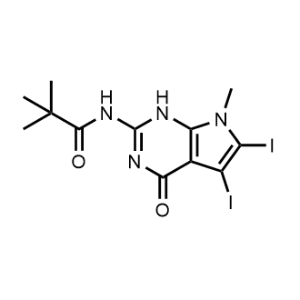 N-(5,6-Diiodo-7-methyl-4-oxo-4,7-dihydro-1H-pyrrolo[2,3-d]pyrimidin-2-yl)pivalamide|CS-1058114