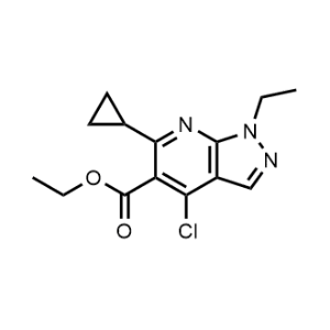 Ethyl 4-chloro-6-cyclopropyl-1-ethyl-1H-pyrazolo[3,4-b]pyridine-5-carboxylate|CS-1060238