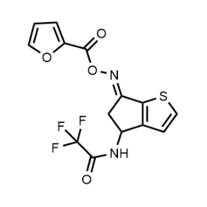 2,2,2-Trifluoro-N-(6-(((furan-2-carbonyl)oxy)imino)-5,6-dihydro-4H-cyclopenta[b]thiophen-4-yl)acetamide|CS-1060428