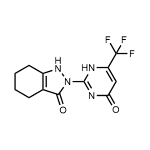 2-(4-Oxo-6-(trifluoromethyl)-1,4-dihydropyrimidin-2-yl)-1,2,4,5,6,7-hexahydro-3H-indazol-3-one|CS-1060946