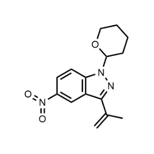 5-Nitro-3-(prop-1-en-2-yl)-1-(tetrahydro-2H-pyran-2-yl)-1H-indazole|CS-1063658