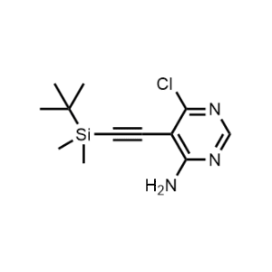 5-((Tert-butyldimethylsilyl)ethynyl)-6-chloropyrimidin-4-amine|CS-1064058