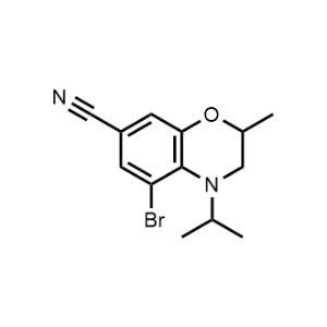 5-Bromo-4-isopropyl-2-methyl-3,4-dihydro-2H-benzo[b][1,4]oxazine-7-carbonitrile|CS-1064627