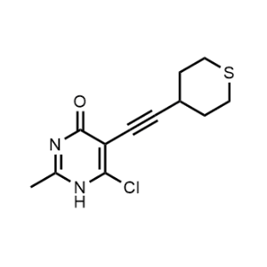 6-Chloro-2-methyl-5-((tetrahydro-2H-thiopyran-4-yl)ethynyl)pyrimidin-4(1H)-one|CS-1064848
