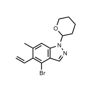 4-Bromo-6-methyl-1-(tetrahydro-2H-pyran-2-yl)-5-vinyl-1H-indazole|CS-1068581