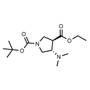 1-(Tert-butyl) 3-ethyl (3R,4S)-4-(dimethylamino)pyrrolidine-1,3-dicarboxylate|CS-1072393
