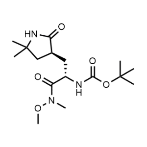 Tert-butyl ((S)-3-((S)-5,5-dimethyl-2-oxopyrrolidin-3-yl)-1-(methoxy(methyl)amino)-1-oxopropan-2-yl)carbamate|CS-1072770