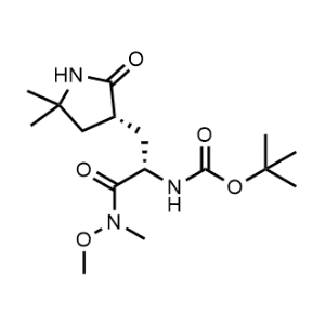 Tert-butyl ((S)-3-((R)-5,5-dimethyl-2-oxopyrrolidin-3-yl)-1-(methoxy(methyl)amino)-1-oxopropan-2-yl)carbamate|CS-1072771