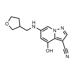 4-Hydroxy-6-(((tetrahydrofuran-3-yl)methyl)amino)pyrazolo[1,5-a]pyridine-3-carbonitrile|CS-1074724