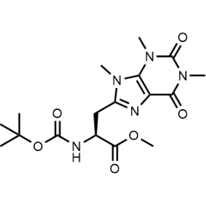 Methyl (S)-2-((tert-butoxycarbonyl)amino)-3-(1,3,9-trimethyl-2,6-dioxo-2,3,6,9-tetrahydro-1H-purin-8-yl)propanoate|CS-1075787