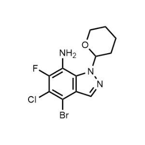 4-Bromo-5-chloro-6-fluoro-1-(tetrahydro-2H-pyran-2-yl)-1H-indazol-7-amine|CS-1076210