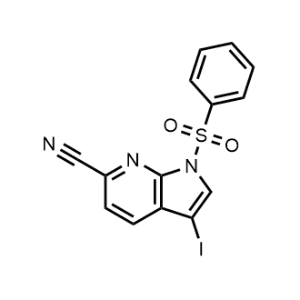 3-Iodo-1-(phenylsulfonyl)-1H-pyrrolo[2,3-b]pyridine-6-carbonitrile|CS-1077475