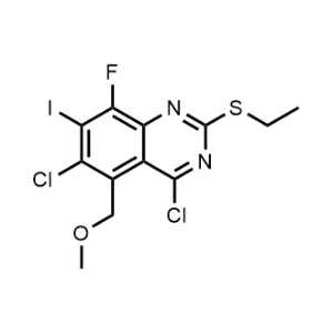 4,6-Dichloro-2-(ethylthio)-8-fluoro-7-iodo-5-(methoxymethyl)quinazoline|CS-1078013