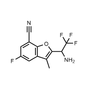 2-(1-Amino-2,2,2-trifluoroethyl)-5-fluoro-3-methylbenzofuran-7-carbonitrile|CS-1078193