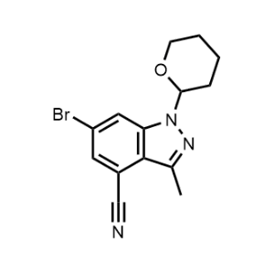 6-Bromo-3-methyl-1-(tetrahydro-2H-pyran-2-yl)-1H-indazole-4-carbonitrile|CS-1078764