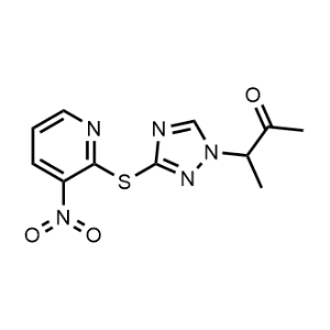 3-(3-((3-Nitropyridin-2-yl)thio)-1H-1,2,4-triazol-1-yl)butan-2-one|CS-1083961