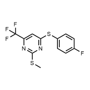 4-((4-Fluorophenyl)thio)-2-(methylthio)-6-(trifluoromethyl)pyrimidine|CS-1084143