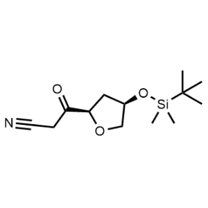 3-((2R,4R)-4-((Tert-butyldimethylsilyl)oxy)tetrahydrofuran-2-yl)-3-oxopropanenitrile|CS-1085769