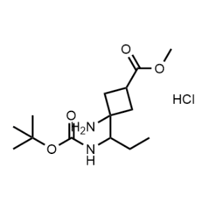 Methyl 3-amino-3-(1-((tert-butoxycarbonyl)amino)propyl)cyclobutane-1-carboxylate hydrochloride|CS-1088394
