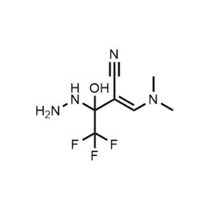 2-((Dimethylamino)methylene)-4,4,4-trifluoro-3-hydrazinyl-3-hydroxybutanenitrile|CS-1090174