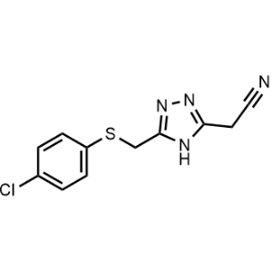 2-(5-(((4-Chlorophenyl)thio)methyl)-4H-1,2,4-triazol-3-yl)acetonitrile|CS-1091228