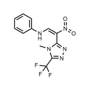 N-(2-(4-Methyl-5-(trifluoromethyl)-4H-1,2,4-triazol-3-yl)-2-nitrovinyl)aniline|CS-1091841