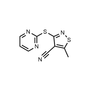 5-Methyl-3-(pyrimidin-2-ylthio)isothiazole-4-carbonitrile|CS-1093112