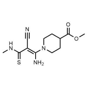 Methyl 1-(1-amino-2-cyano-3-(methylamino)-3-thioxoprop-1-en-1-yl)piperidine-4-carboxylate|CS-1093357