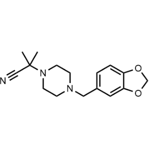 2-(4-(Benzo[d][1,3]dioxol-5-ylmethyl)piperazin-1-yl)-2-methylpropanenitrile|CS-1093848