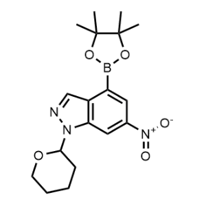 6-Nitro-1-(tetrahydro-2H-pyran-2-yl)-4-(4,4,5,5-tetramethyl-1,3,2-dioxaborolan-2-yl)-1H-indazole|CS-1098087