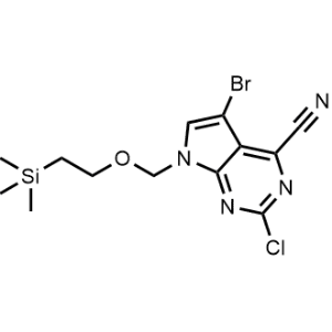 5-Bromo-2-chloro-7-((2-(trimethylsilyl)ethoxy)methyl)-7H-pyrrolo[2,3-d]pyrimidine-4-carbonitrile|CS-1099629