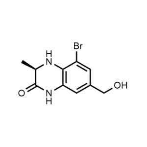 2(1H)-Quinoxalinone, 5-bromo-3,4-dihydro-7-(hydroxymethyl)-3-methyl-, (3R)-|CS-1099699