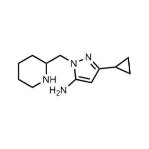 3-Cyclopropyl-1-(piperidin-2-ylmethyl)-1H-pyrazol-5-amine|CS-1141659
