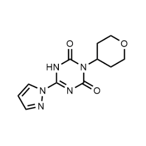 6-(1H-Pyrazol-1-yl)-3-(tetrahydro-2H-pyran-4-yl)-1,3,5-triazine-2,4(1H,3H)-dione|CS-1143079