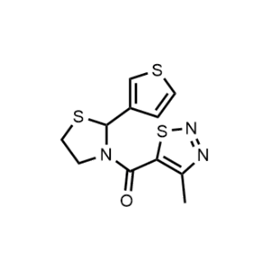 (4-Methyl-1,2,3-thiadiazol-5-yl)(2-(thiophen-3-yl)thiazolidin-3-yl)methanone|CS-1143238