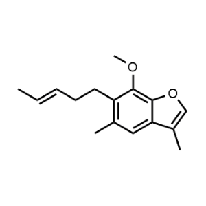 (E)-7-Methoxy-3,5-dimethyl-6-(pent-3-en-1-yl)benzofuran|CS-1150712