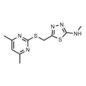 5-(((4,6-Dimethylpyrimidin-2-yl)thio)methyl)-N-methyl-1,3,4-thiadiazol-2-amine|CS-1152562