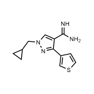 1-(Cyclopropylmethyl)-3-(thiophen-3-yl)-1H-pyrazole-4-carboximidamide|CS-1152757