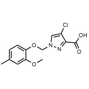 4-Chloro-1-((2-methoxy-4-methylphenoxy)methyl)-1H-pyrazole-3-carboxylic acid|CS-1156478