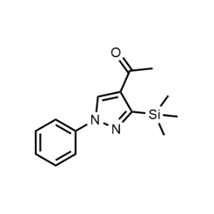 1-(1-Phenyl-3-(trimethylsilyl)-1H-pyrazol-4-yl)ethan-1-one|CS-1156777