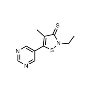 2-Ethyl-4-methyl-5-(pyrimidin-5-yl)isothiazole-3(2H)-thione|CS-1164236