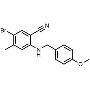 5-Bromo-2-((4-methoxybenzyl)amino)-4-methylbenzonitrile|CS-1173344