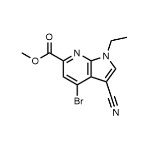 Methyl 4-bromo-3-cyano-1-ethyl-1H-pyrrolo[2,3-b]pyridine-6-carboxylate|CS-1175639